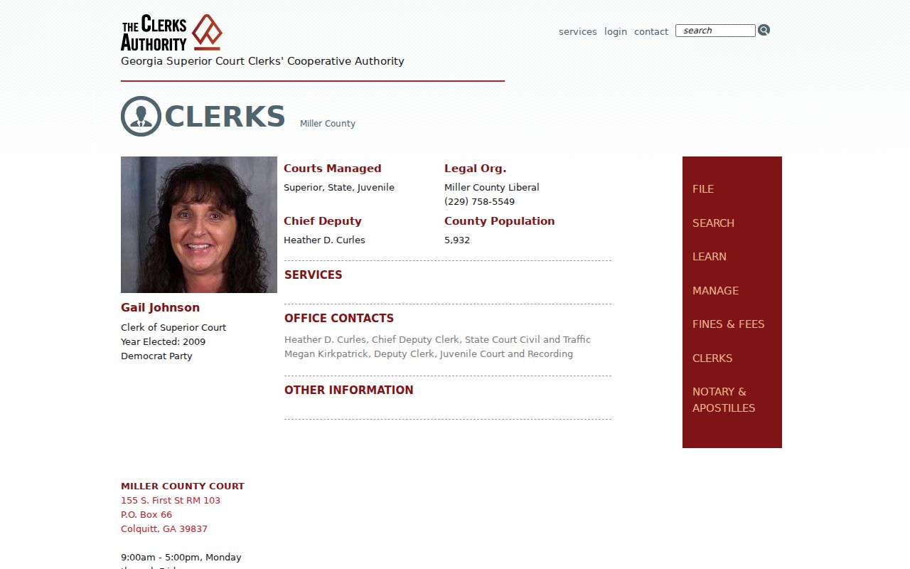 Miller County court docket Clerk profile