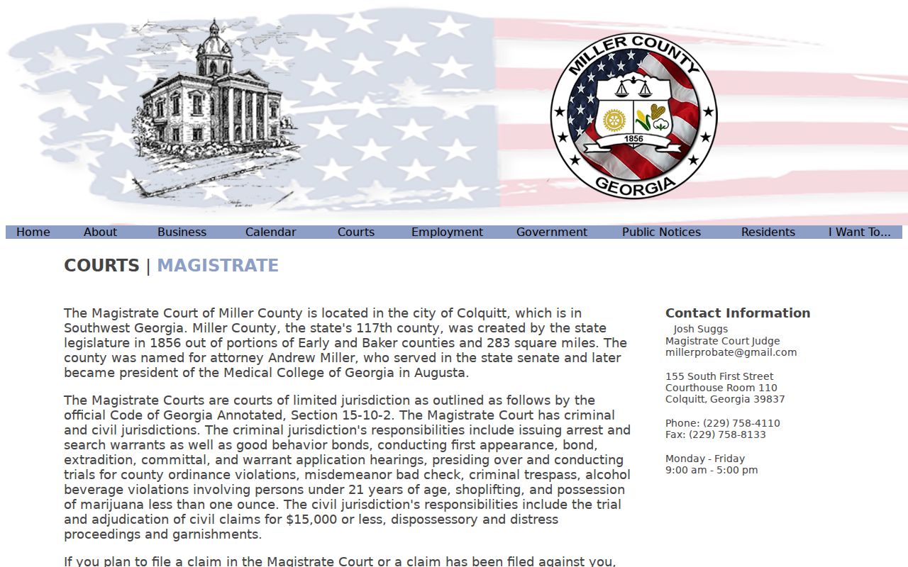 Miller County court docket Magistrate Court jurisdiction