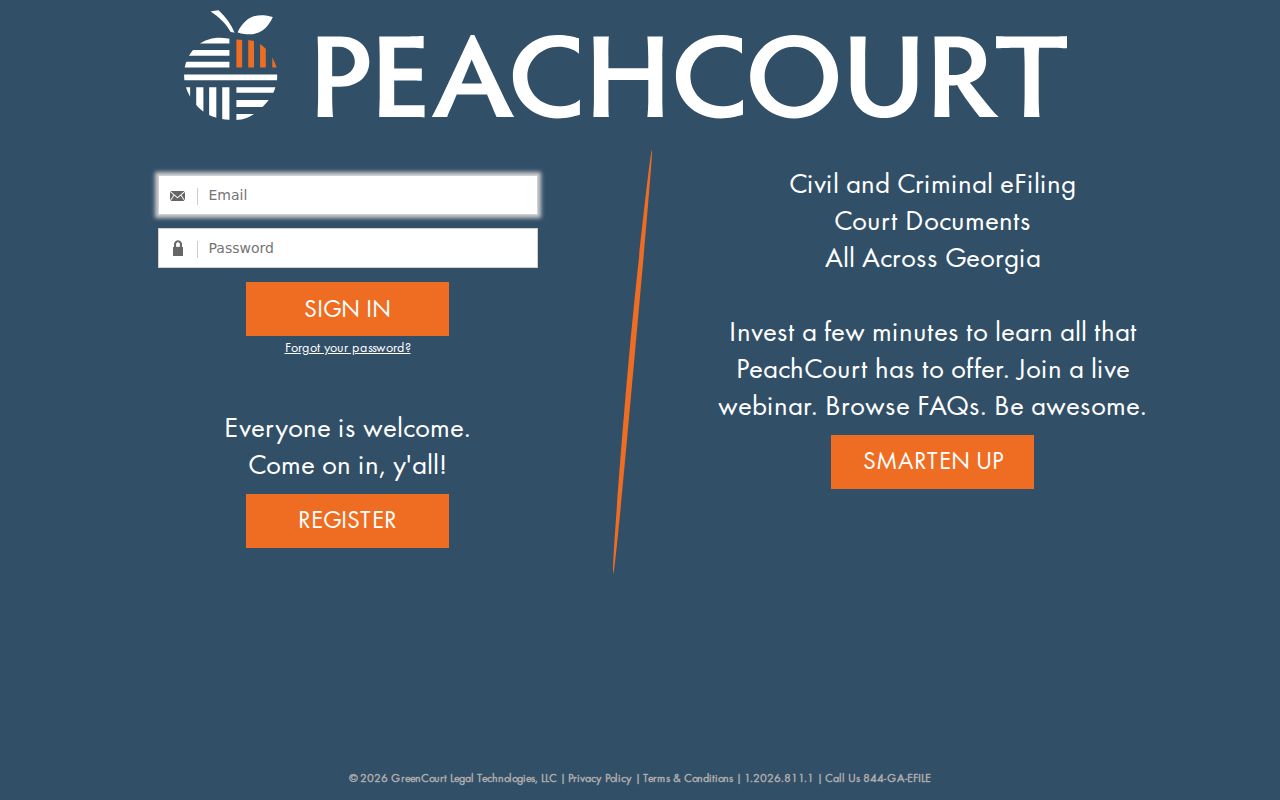 Miller County case search PeachCourt account sign-in